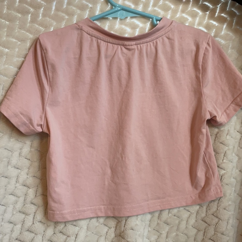 Girls Shein Light Pink Crop Top - Picture 2 of 3